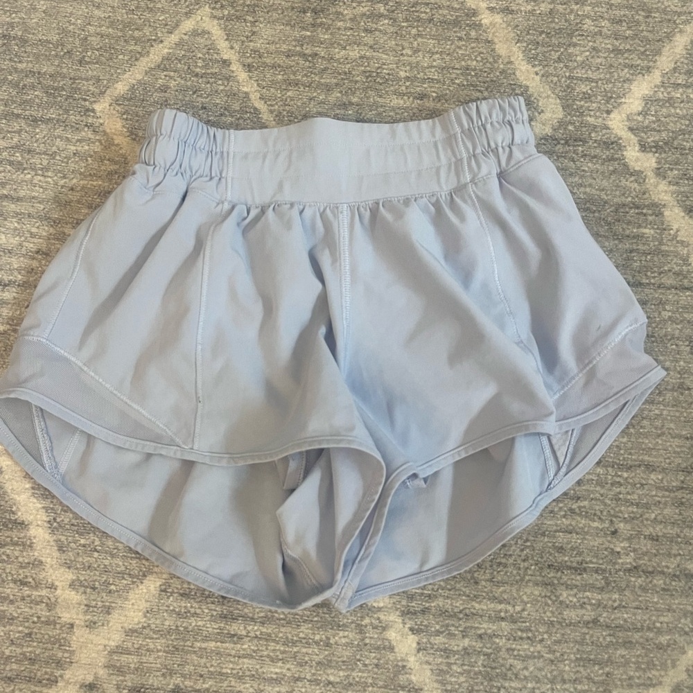 Lululemon hotty hot shorts size 0 blue linen